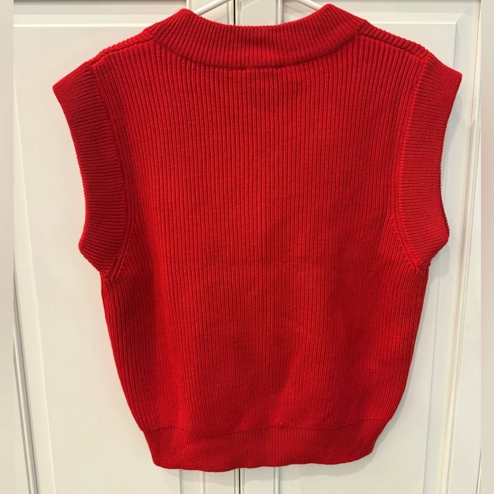 Avara Nicolette Red Knit Sweater Vest | Size M | NWT - Picture 7 of 9